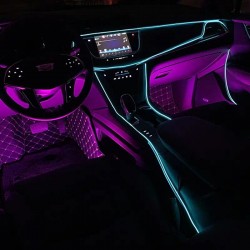 2M Car Interior Lighting Led Strip Decy Decarland Wire Rope Tube Line Flexible Neon Light with Cigarette Drive  Drivers