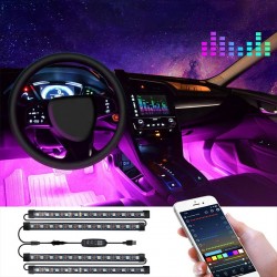 Multicolor RGBIC Inner Ambient Atmosphere Strip USB Kit Sound Active App Wireless Remote Control Interior Light Lights