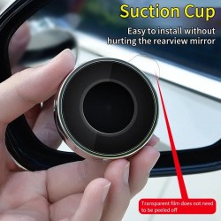 RTS 2PCS Rearview Mirror Car Round Frame Convex Blind Spot Mirror-Agle 360 Degree Adjustable