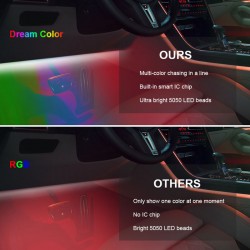 Car Led Lights Smart Interior Lights with App Control RGB Inside Car Lights DIDE MODE MOSIC MODE