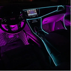 2M Car Interior Lighting Led Strip Decy Decarland Wire Rope Tube Line Flexible Neon Light with Cigarette Drive  Drivers