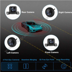 3D 360 Surrow View Driving with Ahd Bird View Panorama System 4-CAR Camera 1080P DVR Night Vision Reversion Camerara